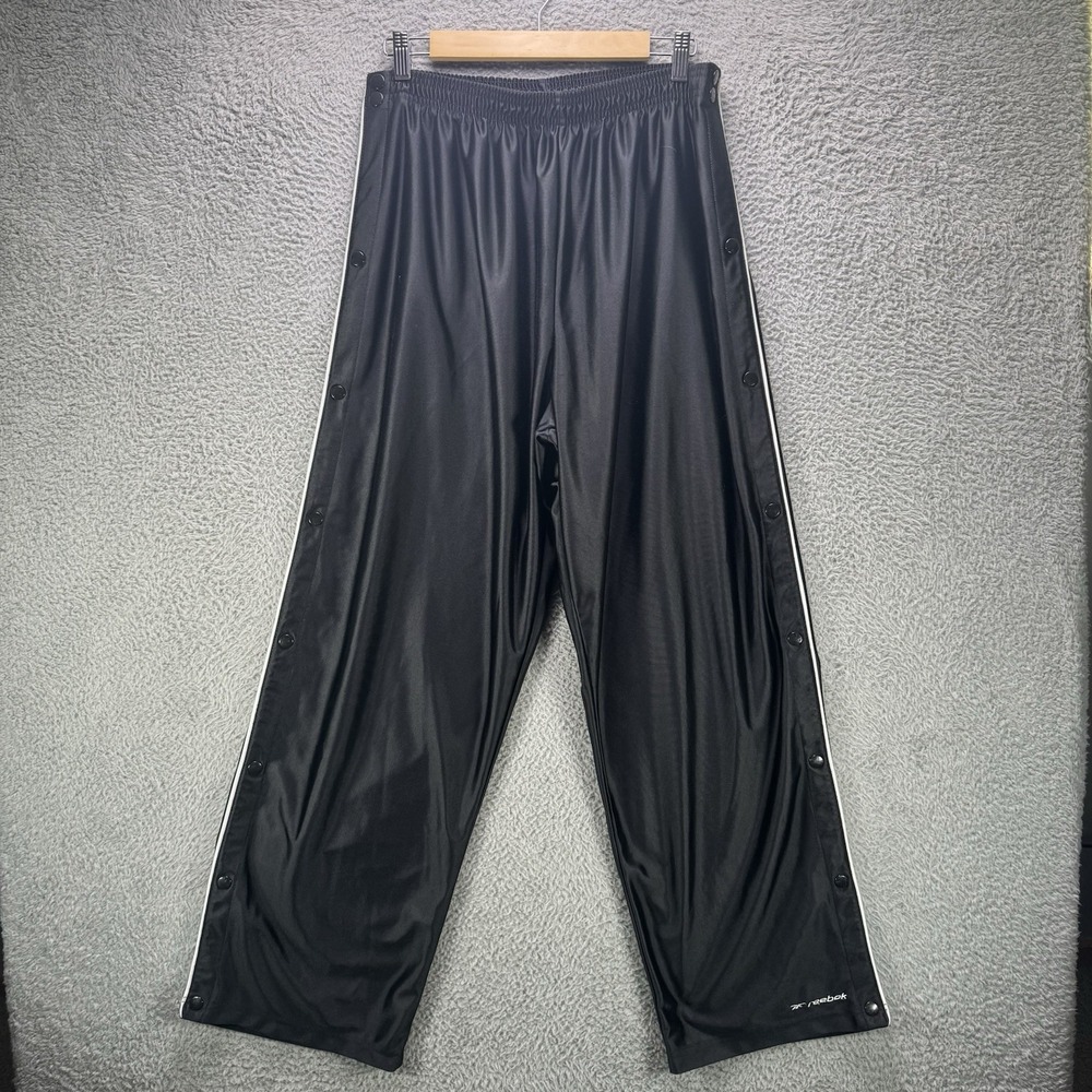 Vintage Reebok Breakaway Pants Mens XL Baggy Y2K Snap Button Dazzle 90s 34x32 - Picture 1 of 11